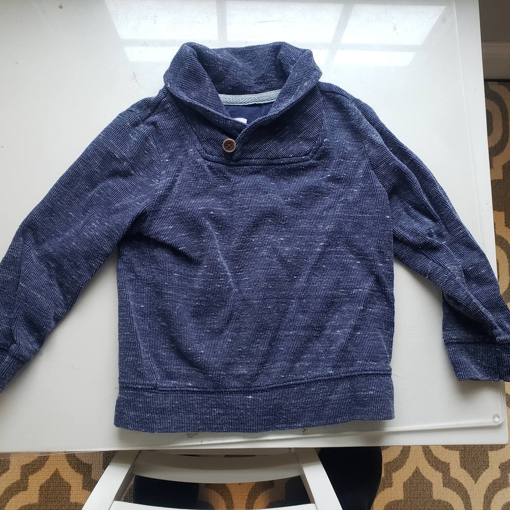 Blue Textured Pullover Sweater